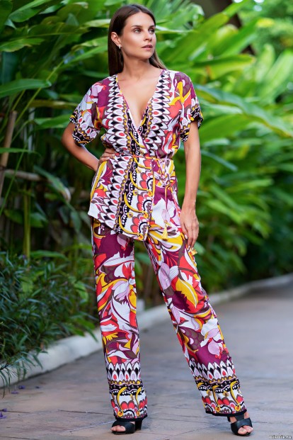 Пляжный цветной женский комплект с брюками Mia-Amore BAHAMA 1486 - фото 1