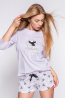 Сиреневая женская пижама с шортами и пингвином Sensis CARINA - фото 1