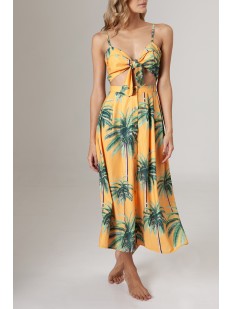 Женское пляжное платье с рисунком пальмы