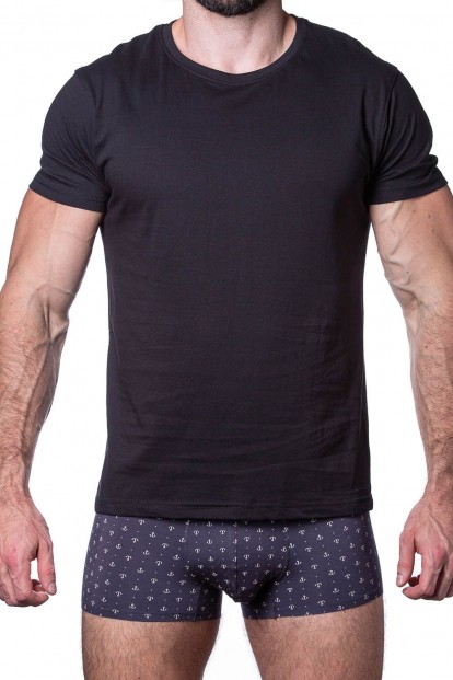 Черная мужская футболка из хлопка с лайкрой Sergio Dallini t760-2 - фото 1