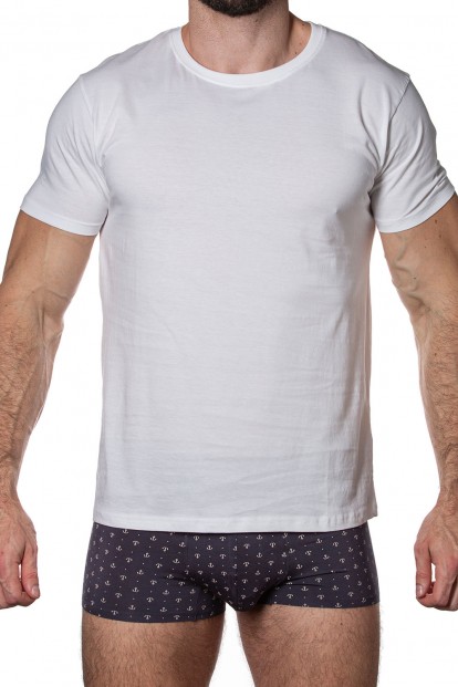 Белая мужская футболка из хлопка Sergio Dallini t750-1 - фото 1