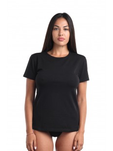 Классическая женская футболка из хлопка черного цвета