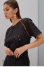 Черная женская футболка с перфорацией Laete 55352-1 - фото 2