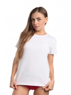Классическая женская футболка из хлопка белого цвета