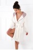 Женский белый плюшевый халат на запахе с капюшоном Sensis ellen - фото 1