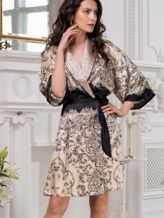 Женский шелковый халат кимоно с рукавом 34
