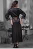Черный длинный атласный женский халат Mia-Amore MADISON 8929 - фото 2