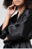 Короткий женский халат на запахе с поясом Opium 701 черный - фото 7