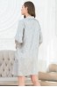 Женский атласный халат на пуговицах с рукавом 3/4  Mia-mella Stars 7077 серый - фото 2