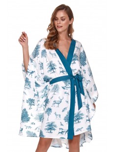 Летний женский халат кимоно из вискозы с принтом