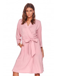 Женский халат кимоно из тенселя нежно-розового цвета