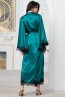 Женский шелковый халат на запахе с длинными рукавами Mia-amore Windsor 3889 изумруд - фото 2