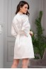 Белый атласный женский халат с кружевным декором Mia-Amore MARISIA 8583 - фото 2
