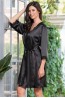Атласный черный женский халат Mia-Mella Julia 8733 - фото 1
