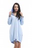 Женский голубой халат на молнии с капюшоном Doctor Nap SBZ.8026 - фото 1