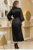 Женский запашной халат с длинным рукавом с кружевной отделкой Mia-amore Arianna 3949 черный - фото 2