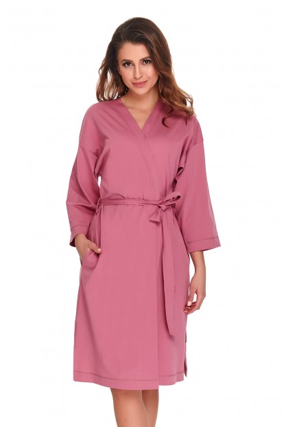 Розовый женский халат кимоно из хлопка Doctor Nap SWW.9908 - фото 1