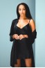 Шелковый женский халат черного цвета Mia-Mia VANDA 15183 - фото 3