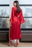 Женский длинный красный запашной халат с кружевной отделкой Mia-amore Mary 7439r - фото 2