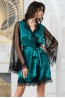 Женский шелковый халат с длинным широким рукавом Mia-amore Windsor 3883 изумруд - фото 1