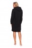 Черный женский халат на молнии с капюшоном Doctor Nap smz-4136 black - фото 3
