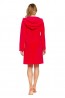 Женский красный хлопковый халат на молнии с капюшоном  Doctor nap swo.1008 viva  - фото 5