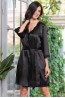Атласный черный женский халат Mia-Mella Julia 8733 - фото 3