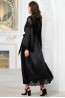 Длинный женский шелковый халат на запахе с поясом Mia-amore Aurelia 3899 черный - фото 2