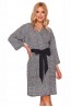 Женский хлопковый халат кимоно с черным поясом Doctor Nap sww.4101 - фото 1
