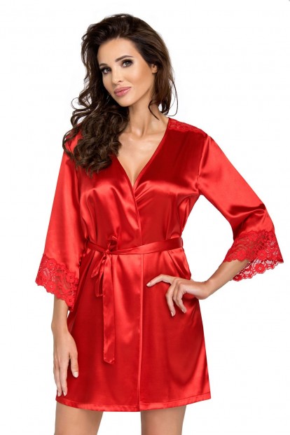 Женский атласный красный халат Donna Eva - фото 1