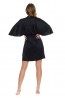 Женский черный запашной халат кимоно с кружевной отделкой Doctor nap sww.5102  - фото 2