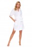 Женский белый хлопковый халат с коротким рукавом Doctor nap sww.5106 - фото 1