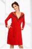 Женский красный халат из вискозы с кружевом Donna Jasmine - фото 1