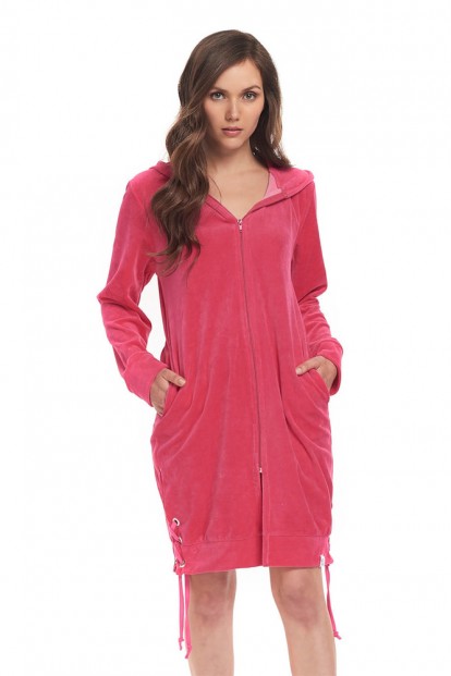 Женский розовый халат на молнии Doctor Nap SSW.9266 - фото 1