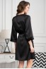 Черный атласный халат Mia-Amore MARISIA 8583 - фото 3