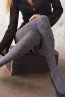 Женские серые фантазийные колготки 40 ден с рисунком розы Marilyn Grace b04 - фото 2