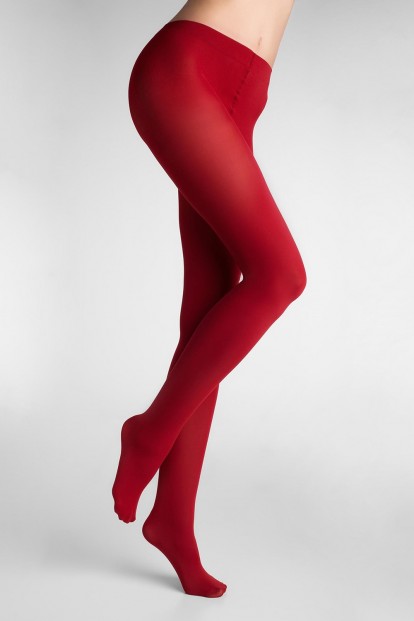 Мягкие однотонные и однородные по всей длине колготки с широким поясом Marilyn Micro 60 ден красные - фото 1