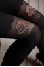 Матовые колготки с блестящим цветочным узором Marilyn GUCCI g49 black - фото 2