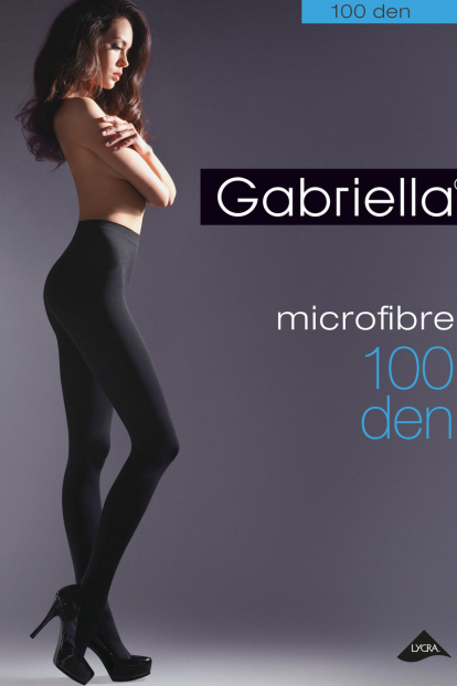 Классические теплые черные колготки Gabriella 124 MICROFIBRE 100 den - фото 1