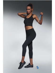 Спортивные женские легинсы капри для фитнеса черные