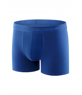 Синие мужские трусы боксеры с брендированной пришивной резинкой