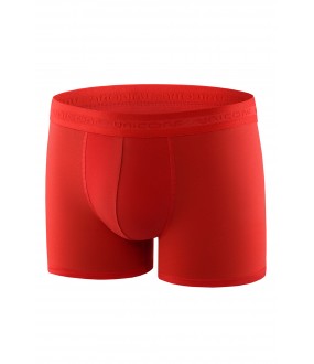 Красные мужские трусы боксеры с брендированной пришивной резинкой
