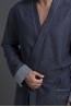 Хлопковый мужской халат темно-синий Laete 55370 - фото 4