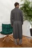 Трикотажный серый мужской халат Laete 30389 - фото 2