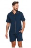 Синяя мужская пижама с рубашкой на пуговицах Doctor Nap pmb.4261 сosmos - фото 1