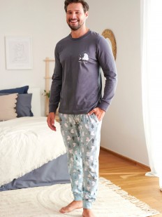 Мужской ссерый пижамный комплект для дома