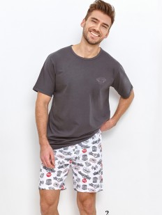 Пижамный комплект с футболкой и шортами на резинке