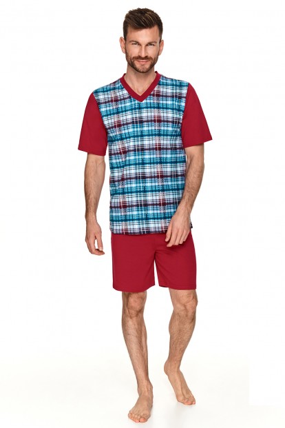 Мужская хлопковая пижама с шортами и футболкой Taro 22s anton 2733-2734-2735-01 - фото 1