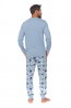 Мужская хлопковая голубая пижама с брюками на манжетах и лонгсливом Doctor nap pmb.4511 flow - фото 4