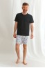 Мужская хлопковая пижама с шортами и футболкой Taro 22w peter 2628-01 - фото 1